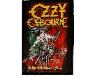 OZZY OSBOURNE "The Ultimate Sin'' woven patch.  Officially licensed,  heavy rock heavy metal patch