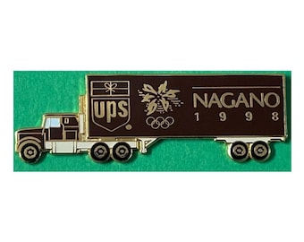 Pin: Novelty 1998 Nagano Olympics Ups Airplane Truck Pin Badge , rare item,