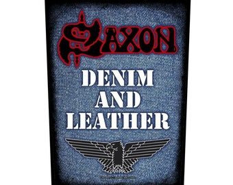 Saxon backpatch 'Denim And Leather'  printed backpatch  Officially Licensed. 2020