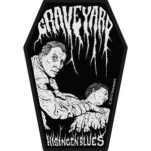 Graveyard 'Hisingen Blues'   coffin shaped woven sew on licensed patch,  rock , heavy metal band