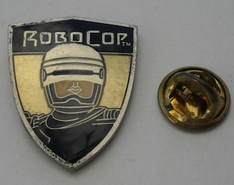 ROBOCOP SHIELD (1) Orlon Pictures 1990 rare old enamel metal pin badge,  film,