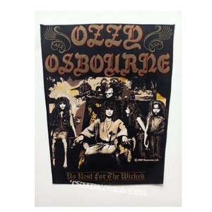 OZZY  backpatch:  ,No Rest for the Wicked' printed  back patch,  officially licensed 1989