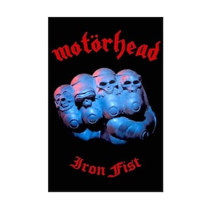 MOTORHEAD flag  &#39;IRON FIST&#39; flag, official licensed textile wall poster  flag
