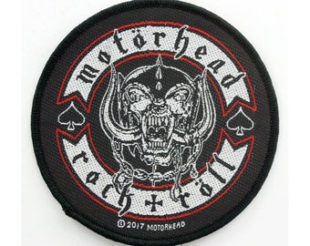 MOTORHEAD 'ROCK & ROLL woven sew on patch,  Licensed patch
