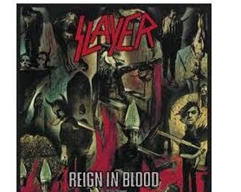 SLAYER patch:   Reign in blood  official woven 2020 patch.  Heavy metal band.