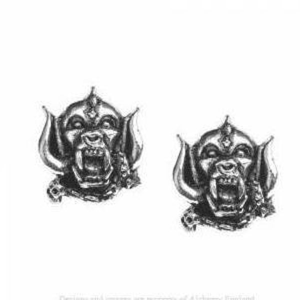 MOTORHEAD earrings stud set:  official Alchemy  Warpig , Snaggletooth, earrings.  Officially licensed.