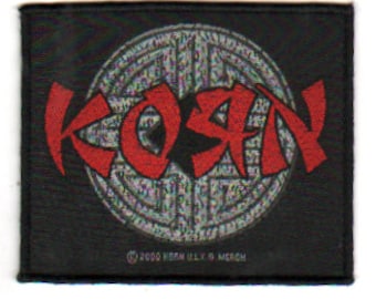 KORN  'NAME' vintage woven sew on patch, year made: 2000.  Officially licensed.  Never used.