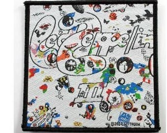Parche Led Zeppelin III. Parche tejido para coser con licencia oficial vintage.