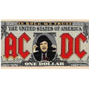AC/DC  patch - US Dollar Bill woven cloth patch