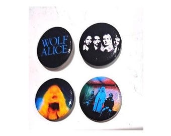 Wolf Alice badge pack  x 4  button badges. English rock band