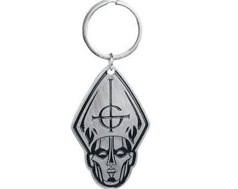 Ghost Band Papa Head Metal Keychain, Official Licensed