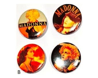 Madonna badge pack  x 4  button badges / pins. Set B ,  Madonna posing