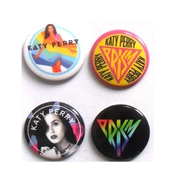 KATY PERRY BADGES  x 4 new 1" inch (25mm)  Prism Album  button badges