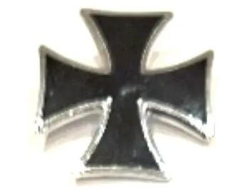 Maltese Cross, Iron Cross pin ,  original metal enamel pin. English made.