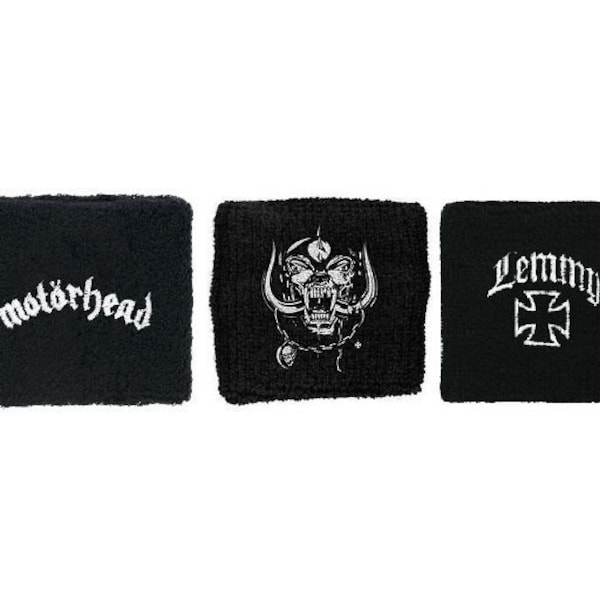 MOTORHEAD Choose your sweatband/ wristband design  , official merchandise: Motorhead logo, Warpig, Lemmy  heavy metal rock music band