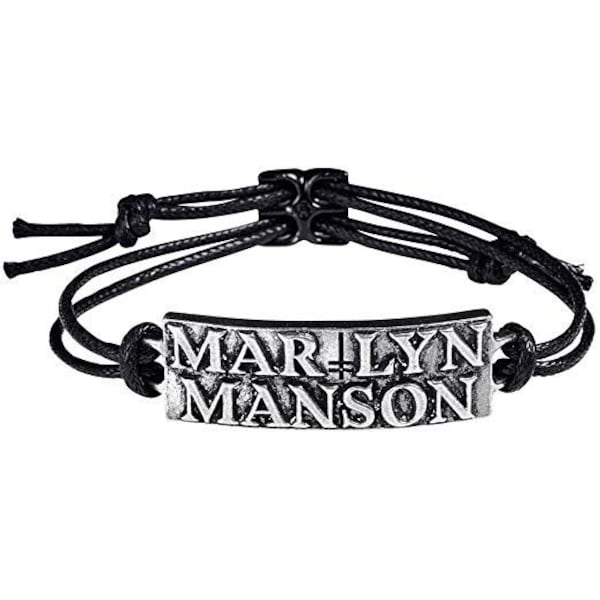 Marilyn Manson - logo bracelet on a waxed cord