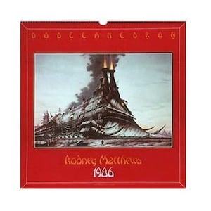 RODNEY MATTHEWS 1986 DODECAHEDRON fantasy art calendar, in large format, and in mint condition.