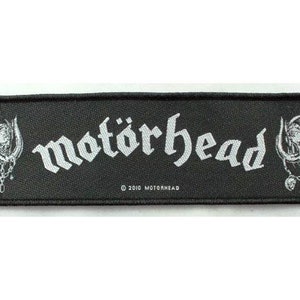 MOTORHEAD SNAGGLETOOTH  - woven super strip sew on patch, official merchandise  Warpig, Lemmy