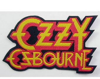 OZZY patch;  &quot;Shaped Logo&#39;&#39; woven patch.  Ozzy Osbourne  officially licensed,  heavy rock heavy metal patch