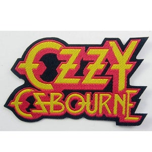 OZZY patch;  "Shaped Logo'' woven patch.  Ozzy Osbourne  officially licensed,  heavy rock heavy metal patch