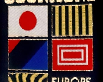 Scorpions Patch  Sew on Embroidered Iron on Applique Patch Gold glittery Writing,  Scorpions Europe tour 84