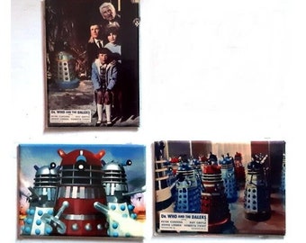 Doctor Who x 3  fridge magnets   High Quality Fridge Magnet officially licensed Dr. Who and the Daleks, sci fi magnets