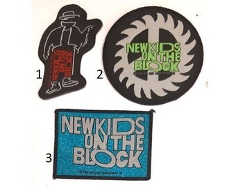 NKOTB  you choose patch.  Officially licensed,  1.  man  2. circular 3.  oblong   patch  All woven 1989-90