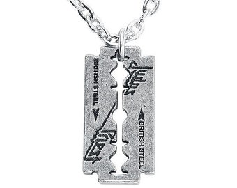 JUDAS PRIEST 'British Steel'  pendant necklace officially licensed by Alchemy ,made in England;  with  trace chain.