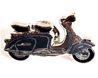 Scooter vintage  rare pin badge from the 80's, black and chrome enamel,  collectable