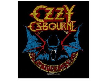 OZZY OSBOURNE "BAT'' woven patch.  Officially licensed,  heavy rock heavy metal patch
