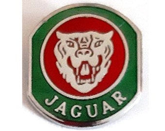 Jaguar pin -unusual shaped  vintage pin, enamel  car pin