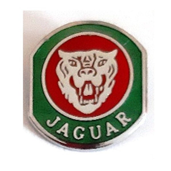 Jaguar pin -unusual shaped  vintage badge, enamel  car pin