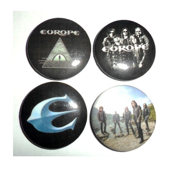 EUROPE x 4 new 1" inch (25mm)  band pins buttons badges. Joey Tempest