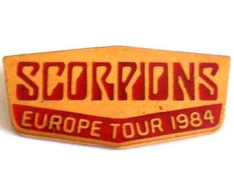 Vintage SCORPIONS Enamel Pin: 1984 Europe Tour Badge