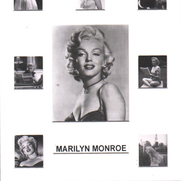 MARILYN MONROE Set of multi  mats,  miniature mounted black and white pictures.  Great for framing, or just hang on the wall, etc..