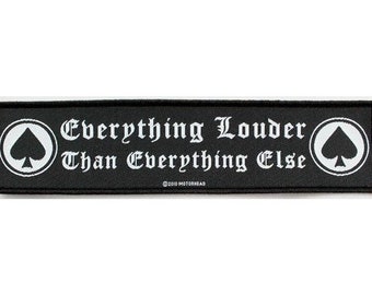 MOTORHEAD Everything Louder Than Everything Else 2010 woven superstrip sew on patch, offficial LEMMY