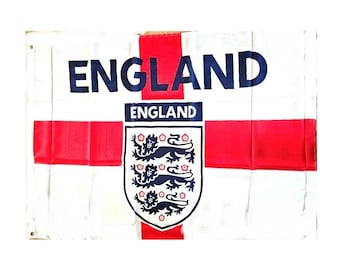ENGLAND flag  Three Lions official textile flag with eyelets. Size: 90cm x 150cm   5 ft x 3 ft new, England football Team. Retro from  2004