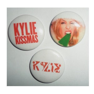 KYLIE MINOGUE  badge pack  x 3 button badges / pins.
