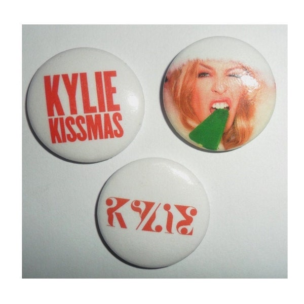 KYLIE MINOGUE  badge pack  x 3 button badges / pins.