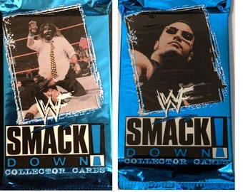 WWF: Karty kolekcjonerskie You Choose Smack Down Wrestling z 1999 roku – nowe i zafoliowane. – Zestaw WF 7, 11 lub oba! Zawiera karty chromowane, 22-karatowe,