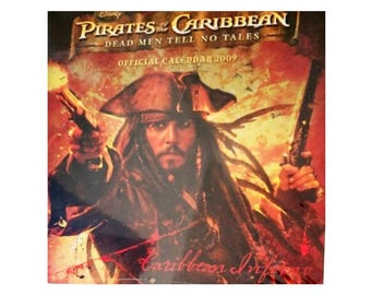 Pirates of the Caribbean  2009/2026 official calendar from 2009.  'Dead Men Tell No Tales', new , sealed, Caribbean Inferno, Johnny Depp