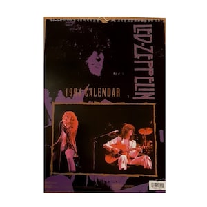 Led Zeppelin 1994 calendar. Official by Danilo,  Dates match 2022. British Rockers. Robert Plant, Jimmy Page,  John Bonham, John Paul Jones