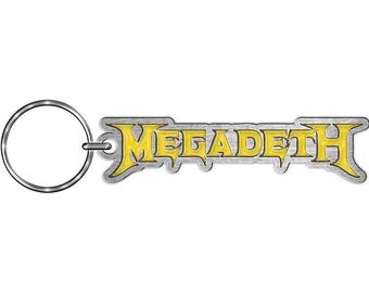 Megadeth  keychain,  officially licensed.  Heavy thrash metal band, Dave Mustaine,  zinc alloy material.