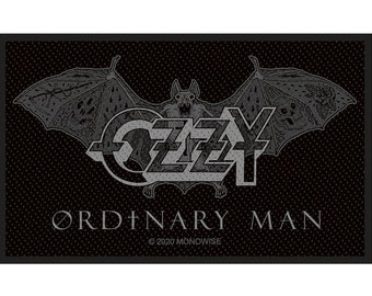 OZZY patch:  'Ordinary Man' woven patch.  Officially licensed,  heavy rock heavy metal patch