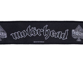 MOTORHEAD Ace of Spades woven superstrip sew on patch, offficial LEMMY