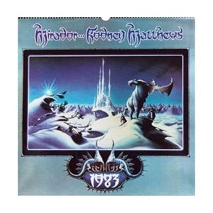 MIRADOR 1983 vintage calendar Artwork by Rodney Matthews  - fantasy art,  great condition.  Large size calendar.