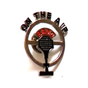 ON THE AIR Radio microphone  metal enamel  pin badge