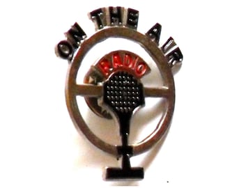ON THE AIR Radio microphone  metal enamel  pin