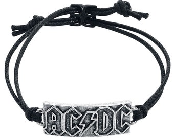 AC/DC - logo bracelet on a waxed cord