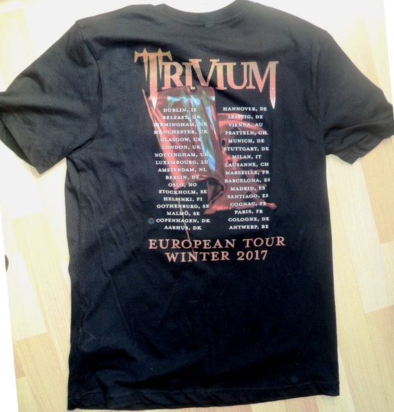 Trivium Tour Original T Shirt. European 2017 Tour. Size